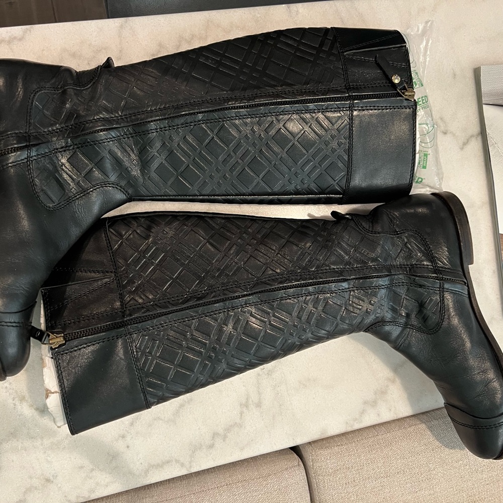 BURBERRY NOVA CHECK Equestrian Signature Riding Boots Size 39.5 - Picture 13 of 16